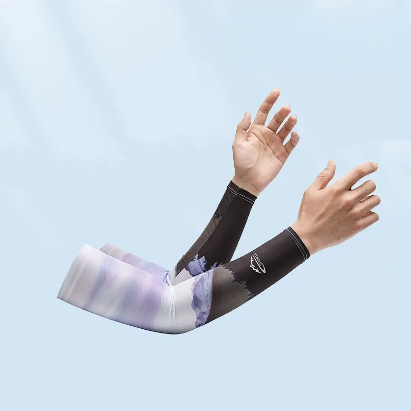 Plusock Landscape Printed Cooling Arm Sleeves(4 Pairs) - Purple - One Size - image 2