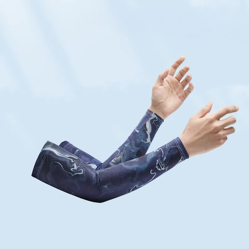 Plusock Landscape Printed Cooling Arm Sleeves(4 Pairs) - Blue - One Size - image 3