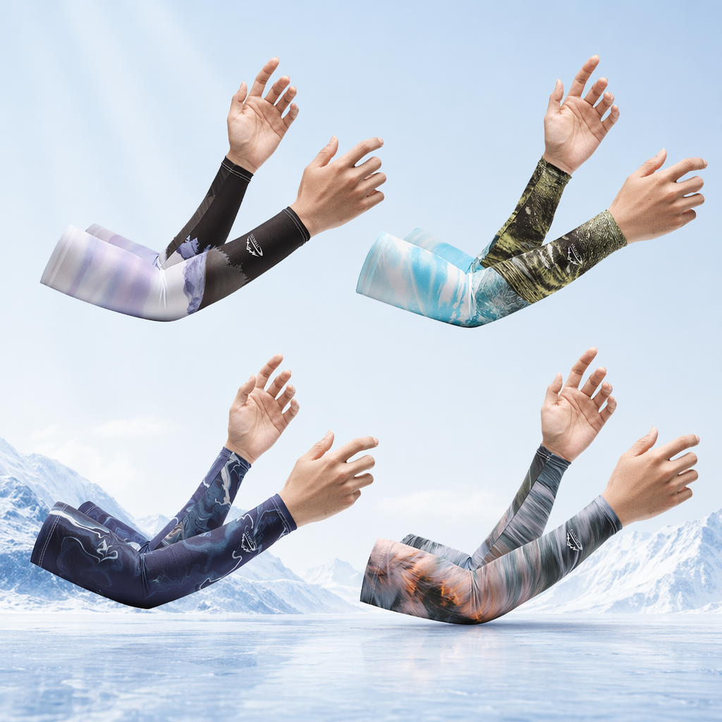 Plusock Landscape Printed Cooling Arm Sleeves(4 Pairs) - Multicolor - One Size - image 0