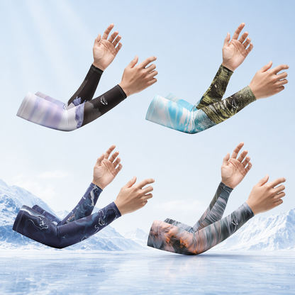 Plusock Landscape Printed Cooling Arm Sleeves(4 Pairs) - Multicolor - One Size - image 0
