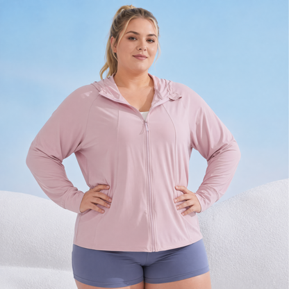 Plusock Lightweight Hooded Zip Sun Protection Clothing - Pink - 2XL - image 5