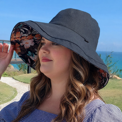 Plusock Floral Lined Beach Sun Hat - image 3