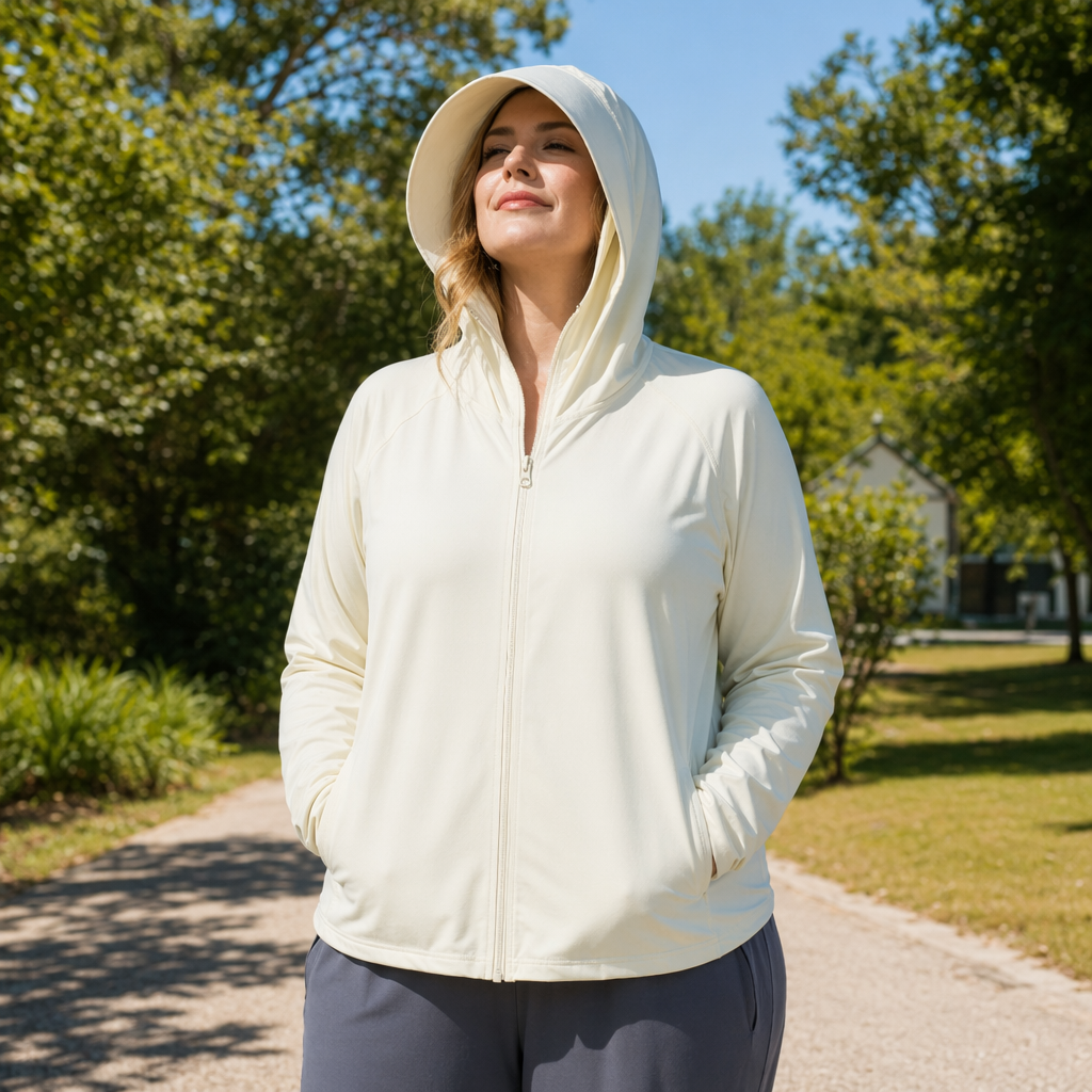 Plusock Lightweight Hooded Sun Protection Clothing - Yellow - 4XL - image 3