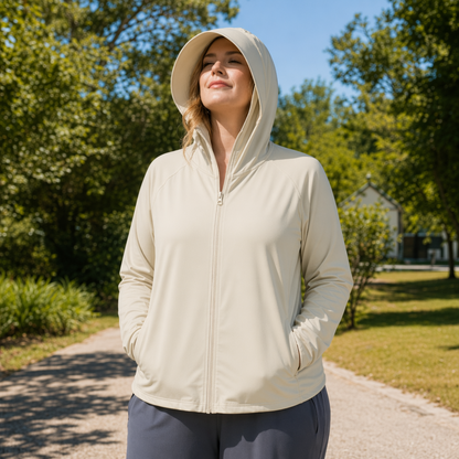 Plusock Lightweight Hooded Sun Protection Clothing - Coffee - 4XL - image 4