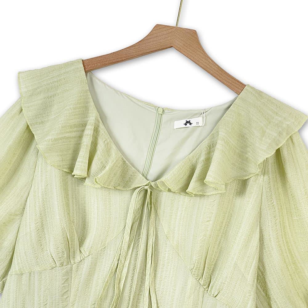 Plusock Romantic Frill Collar Puff Sleeve Maxi Dress - image 1
