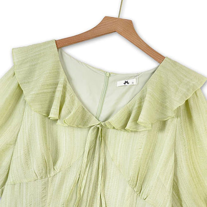 Plusock Romantic Frill Collar Puff Sleeve Maxi Dress - image 1