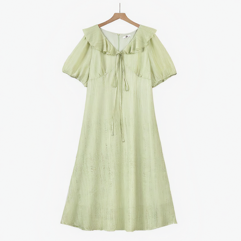 Plusock Romantic Frill Collar Puff Sleeve Maxi Dress - image 0