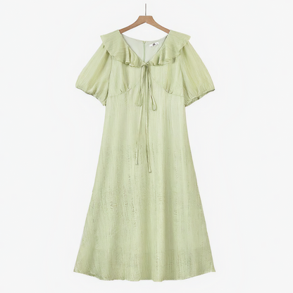Plusock Romantic Frill Collar Puff Sleeve Maxi Dress - image 0