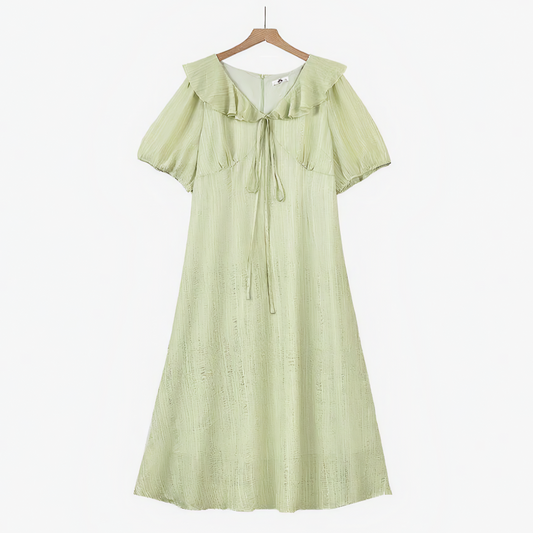 Plusock Romantic Frill Collar Puff Sleeve Maxi Dress - image 0