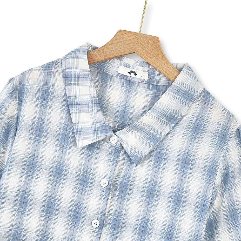 Plusock Plus Size Cotton Plaid Shirt and Cami Dress Lounge Set - image 3