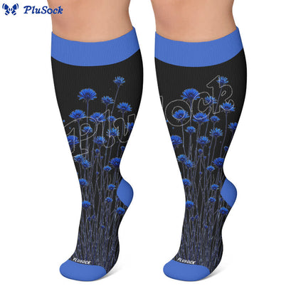 Plusock Plus Size Midnight Tulip Compression Socks - image 7
