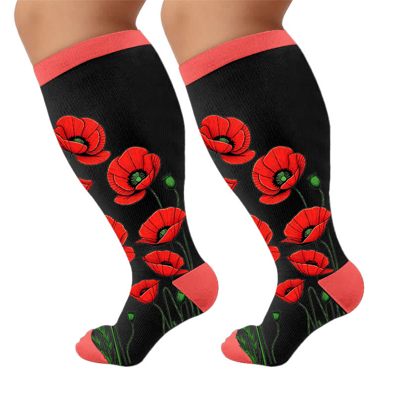 Plusock Plus Size Midnight Tulip Compression Socks - image 9