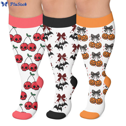 Plusock Plus Size Festive Bow Compression Socks - image 0