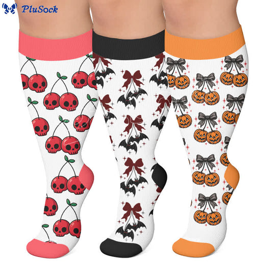 Plusock Plus Size Festive Bow Compression Socks - image 0