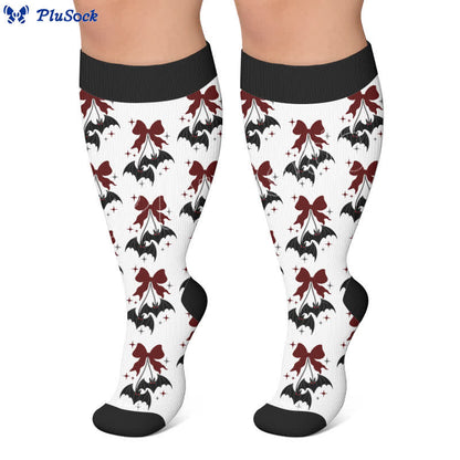 Plusock Plus Size Festive Bow Compression Socks - image 6
