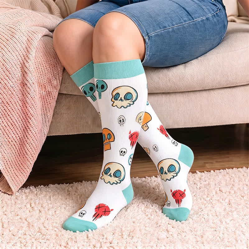 Plusock Plus Size Balloon Dog Skull Compression Socks - image 2