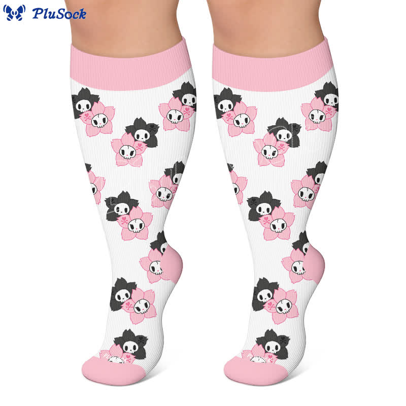 Plusock Plus Size Balloon Dog Skull Compression Socks - image 5