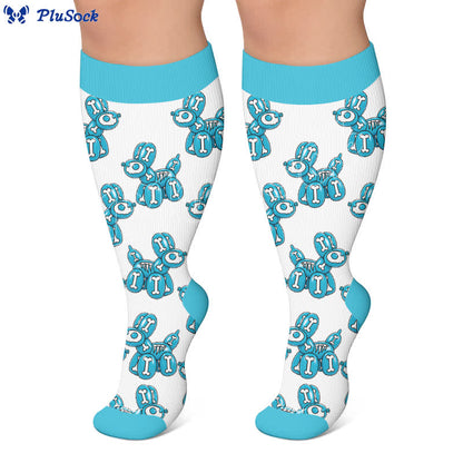 Plusock Plus Size Balloon Dog Skull Compression Socks - image 7