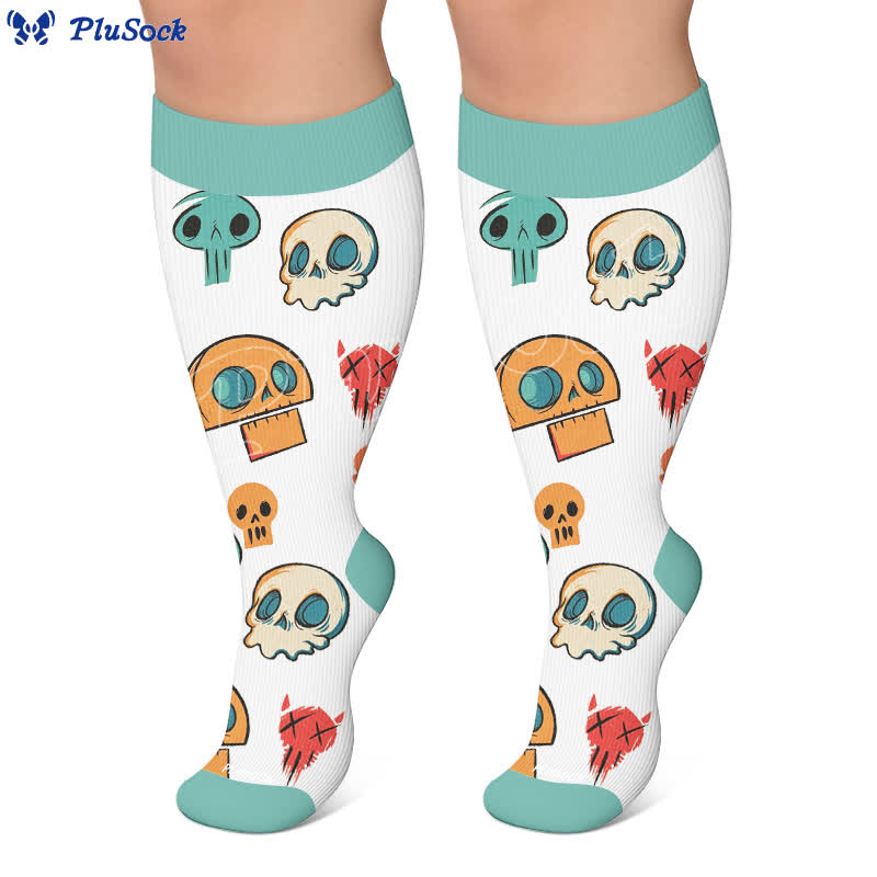 Plusock Plus Size Balloon Dog Skull Compression Socks - image 6