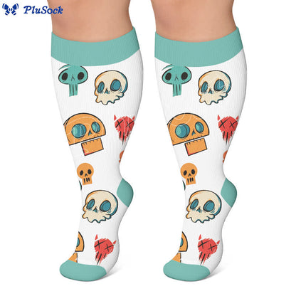 Plusock Plus Size Balloon Dog Skull Compression Socks - image 6