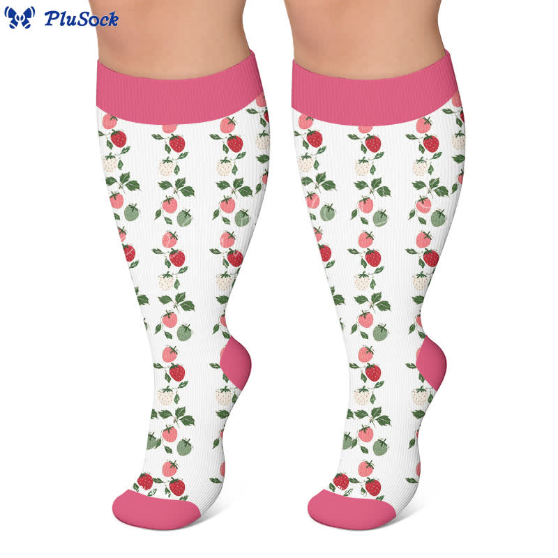 Plusock Plus Size Floral Ribbed Compression Socks - image 7
