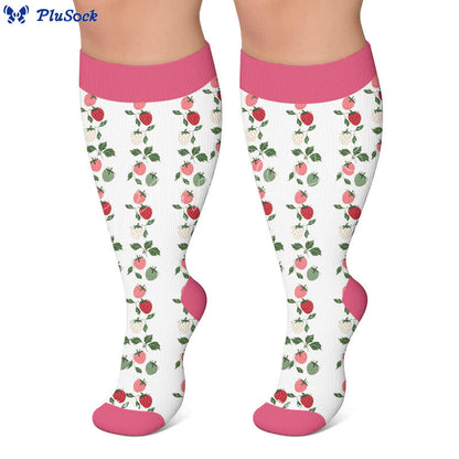 Plusock Plus Size Floral Ribbed Compression Socks - image 7