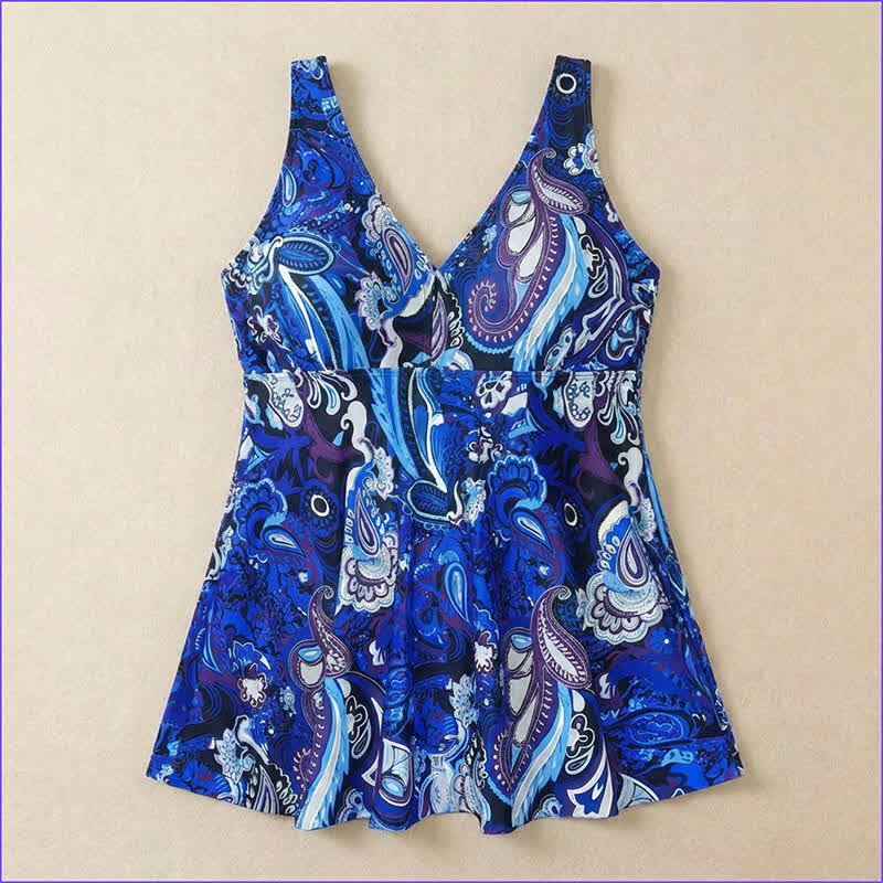 Plusock Plus Size Printed Ring Strap Swim Dress - image 18