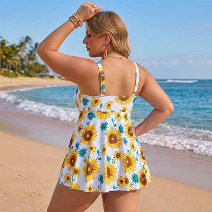 Plusock Plus Size Printed Ring Strap Swim Dress - image 6