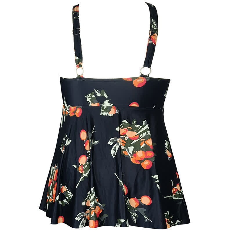 Plusock Leopard Flower Print Empire Waist Swim Dress - image 15