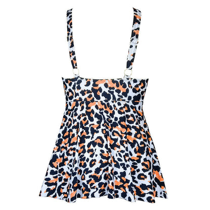Plusock Leopard Flower Print Empire Waist Swim Dress - image 21