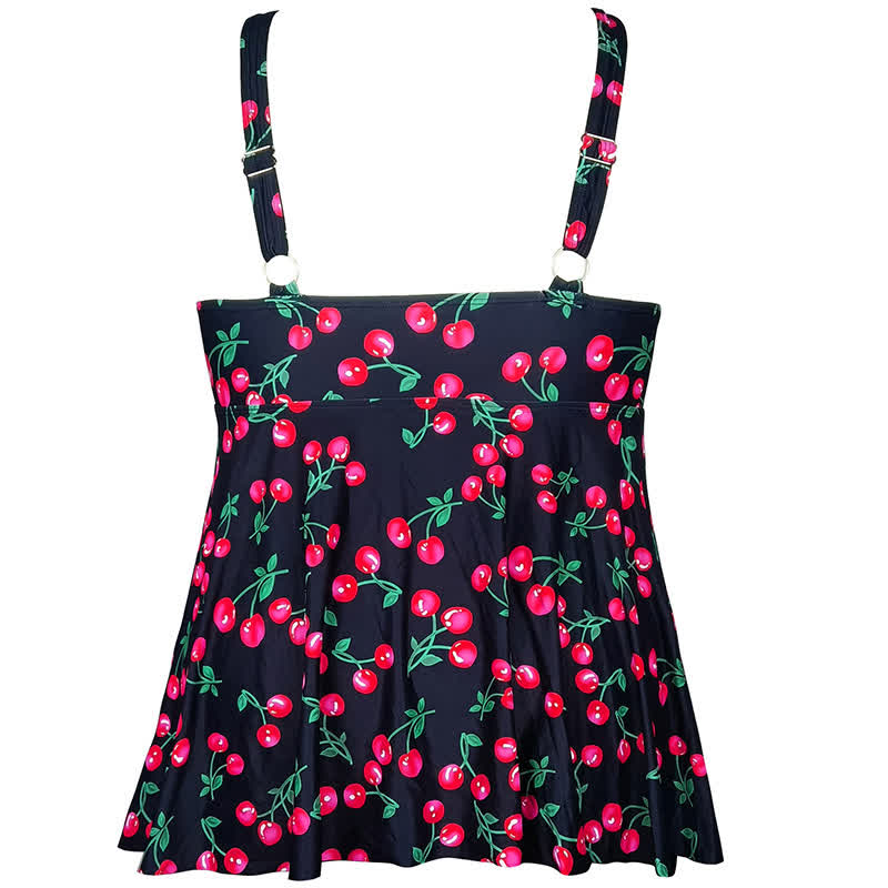 Plusock Leopard Flower Print Empire Waist Swim Dress - image 18
