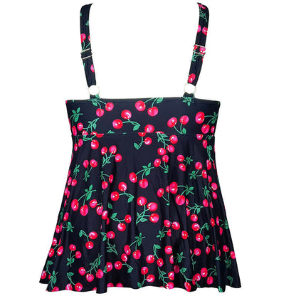 Plusock Leopard Flower Print Empire Waist Swim Dress - image 18