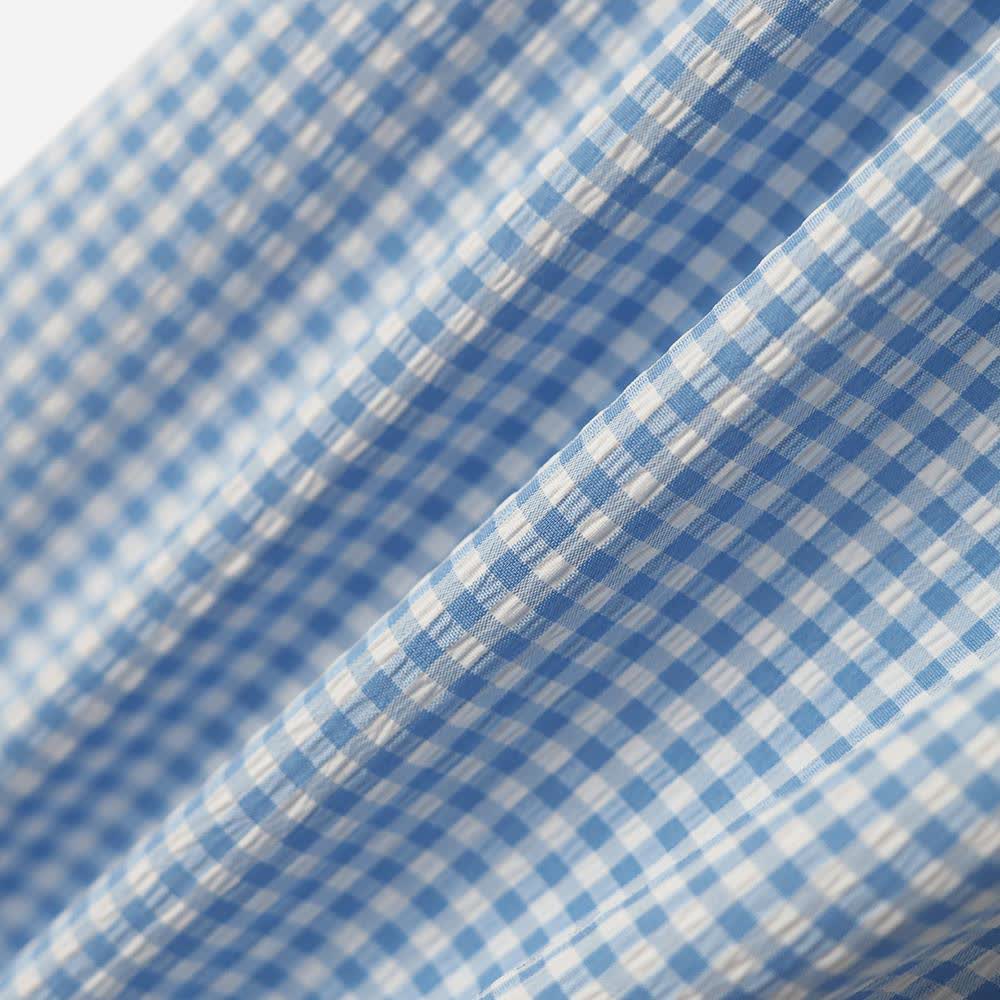 Plusock Plus Size Blue Gingham Eyelet Short Sleeve Blouse - image 5