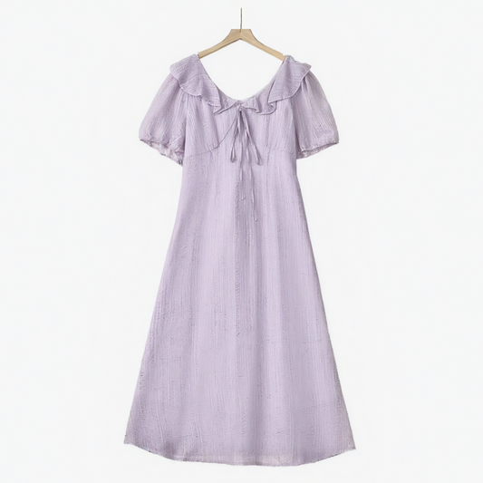 Plusock Plus Size Cottagecore Tea-Length Dress - Purple - 6XL - image 0