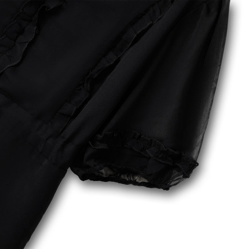 Plusock Plus Size Elegant V-Neck Ruffle Tie-Waist Midi Dress - image 2