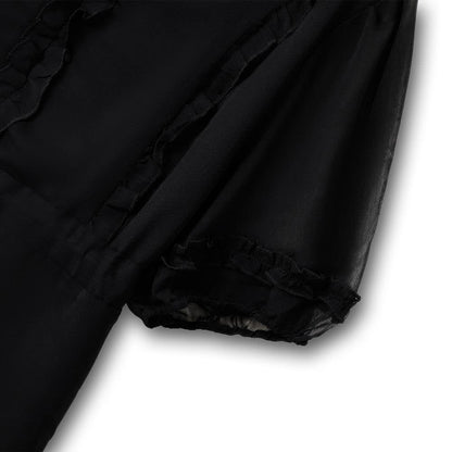 Plusock Plus Size Elegant V-Neck Ruffle Tie-Waist Midi Dress - image 2