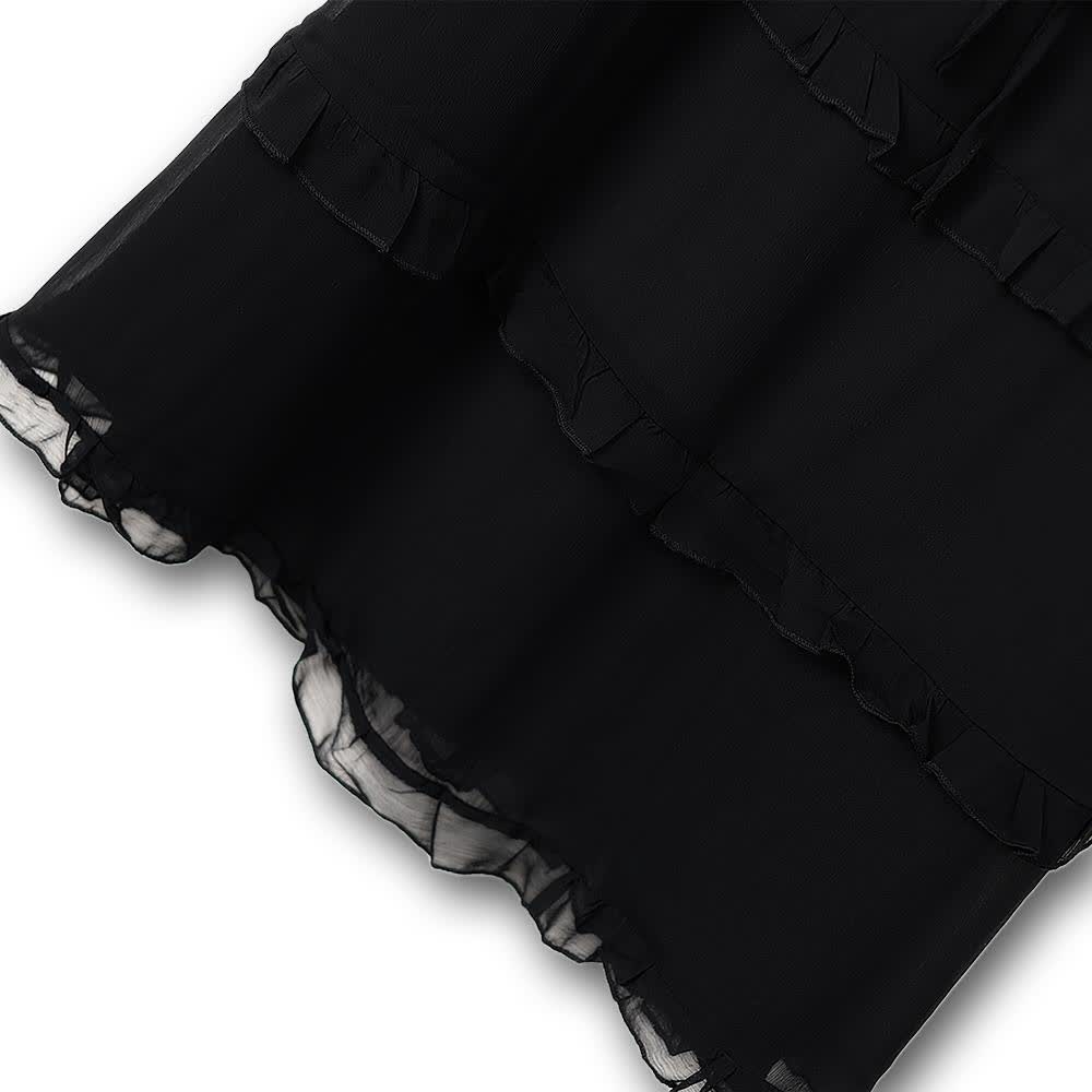 Plusock Plus Size Elegant V-Neck Ruffle Tie-Waist Midi Dress - image 4