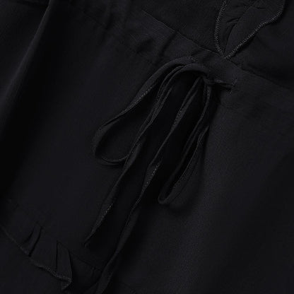 Plusock Plus Size Elegant V-Neck Ruffle Tie-Waist Midi Dress - image 3