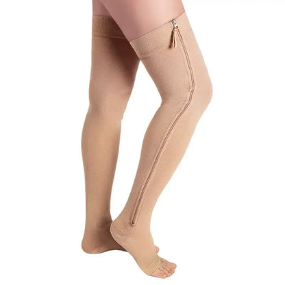 Plusock Side-Zip Compression Socks - Nude - 4XL - image 1