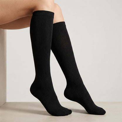 Plusock Plus Size Solid Color Anti-slip Compression Socks(6 Pairs) - image 1
