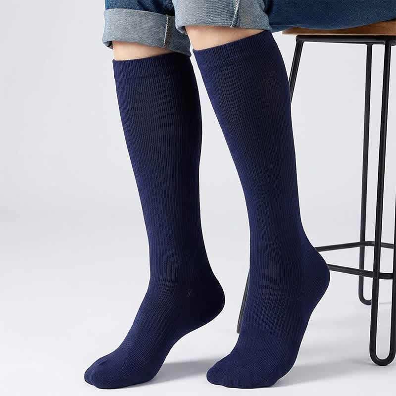 Plusock Plus Size Solid Color Anti-slip Compression Socks(6 Pairs) - image 4