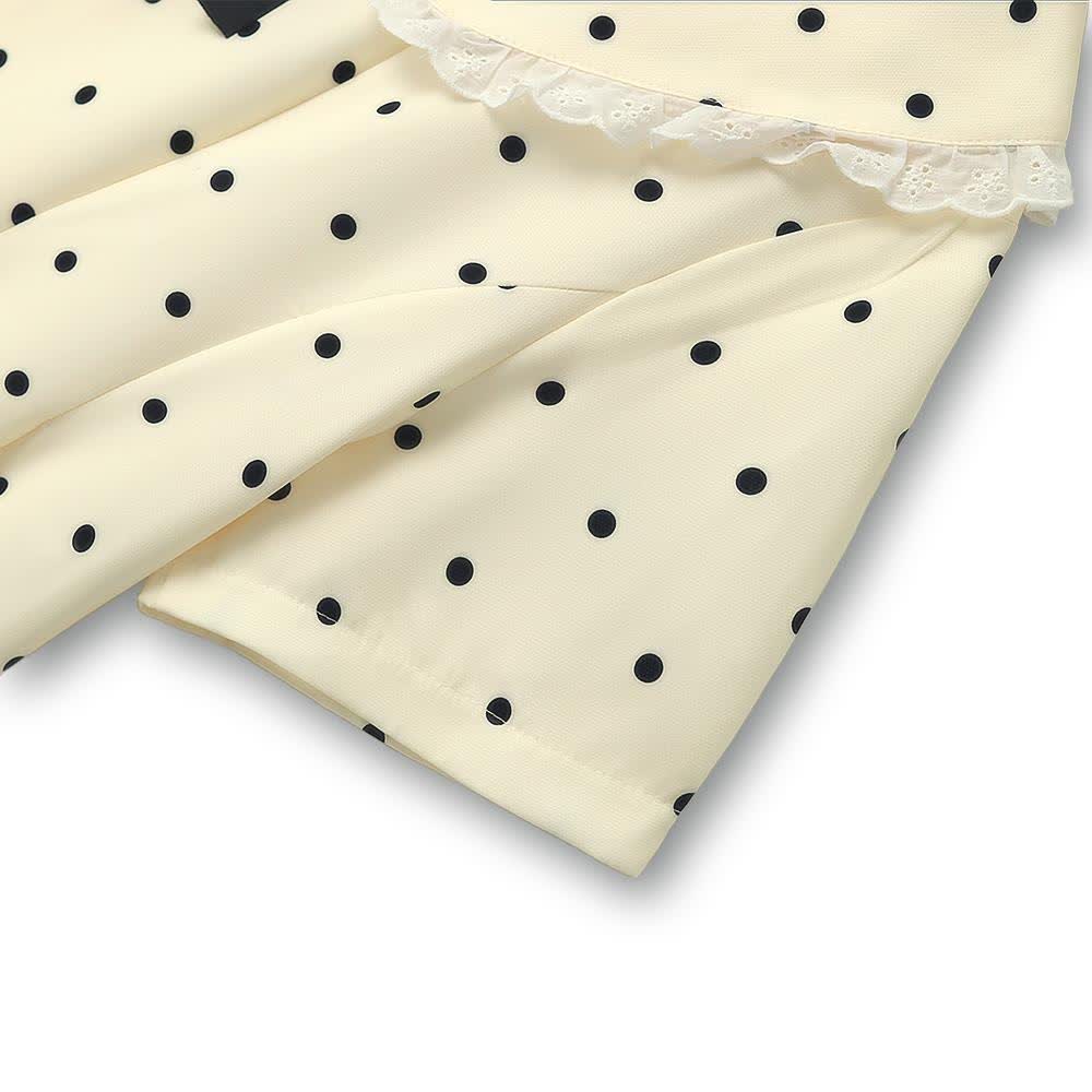 Plusock Plus Size Polka Dot Lace Collar Midi Dress - image 2