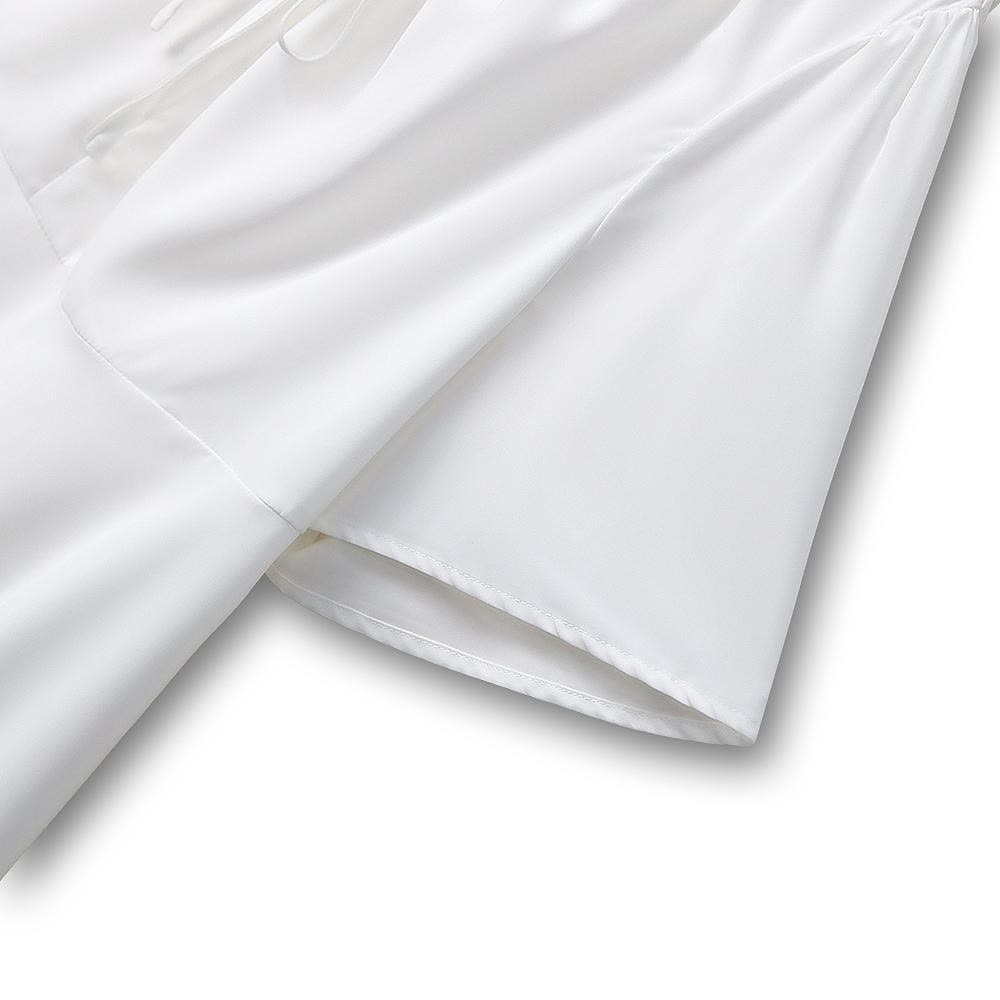 Plusock Plus-Size V Neck Tie-Neck Ruffle Peplum Blouse - image 2