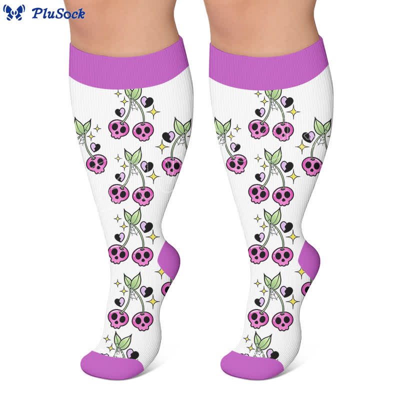 Plusock Plus Size Pink Purple Novelty Compression Socks - image 7