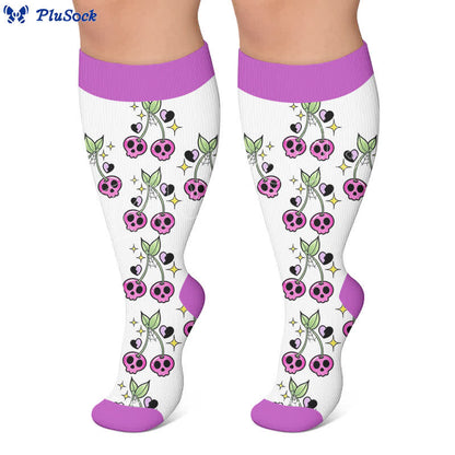 Plusock Plus Size Pink Purple Novelty Compression Socks - image 7