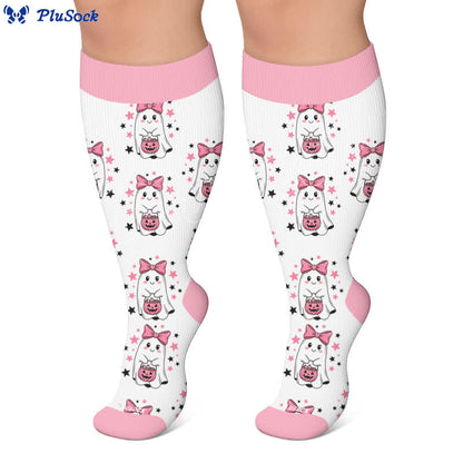 Plusock Plus Size Pink Purple Novelty Compression Socks - image 5