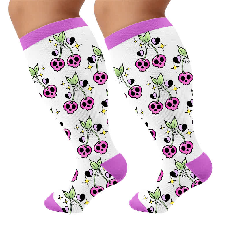 Plusock Plus Size Pink Purple Novelty Compression Socks - image 10