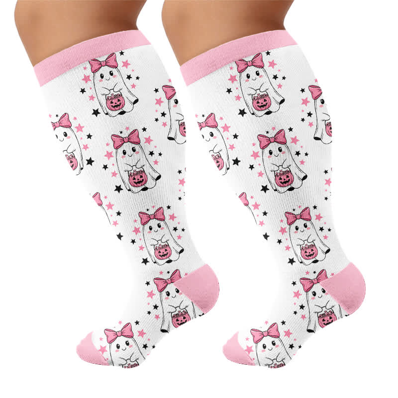 Plusock Plus Size Pink Purple Novelty Compression Socks - image 8