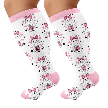 Plusock Plus Size Pink Purple Novelty Compression Socks - image 8