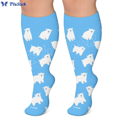 Plusock Plus Size Cartoon Flower & Animal Print Compression Socks - image 5